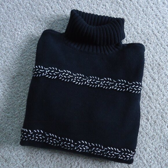 Liz Claiborne Sweater M Turtleneck Thick Vintage - Picture 1 of 7